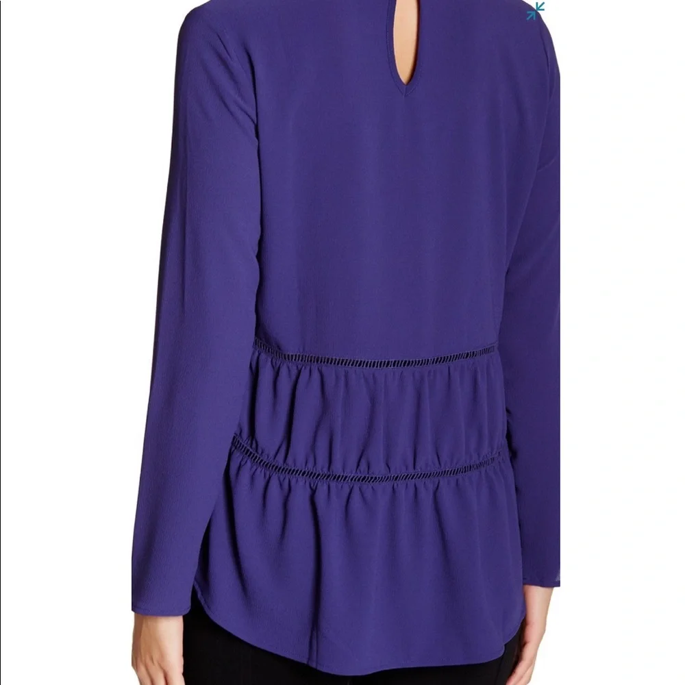 Harlowe & Graham Tiered Ruffle HiLo Cutout Blouse - Picture 2 of 7